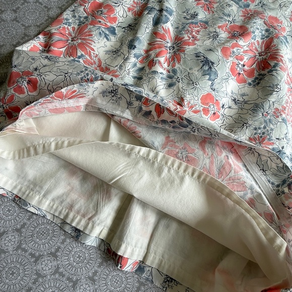 Charter Club Floral Cotton Sheath Dress Size 12 Coral & Gray Bloom - Picture 5 of 10